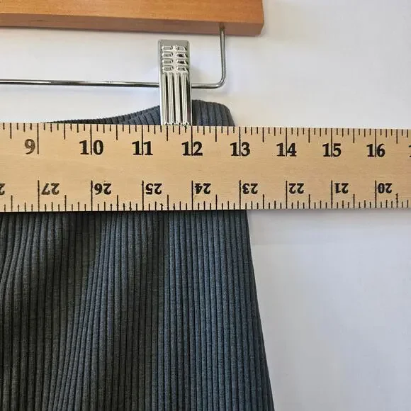 Polo Ralph Lauren Button Front Rib Knit Gray Pencil Skirt Medium - Picture 12 of 15